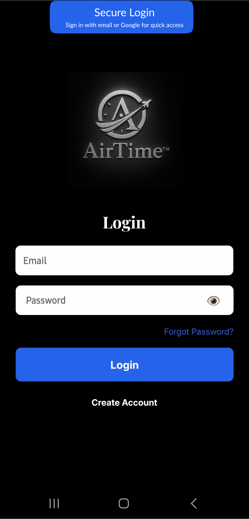 Secure Login screen
